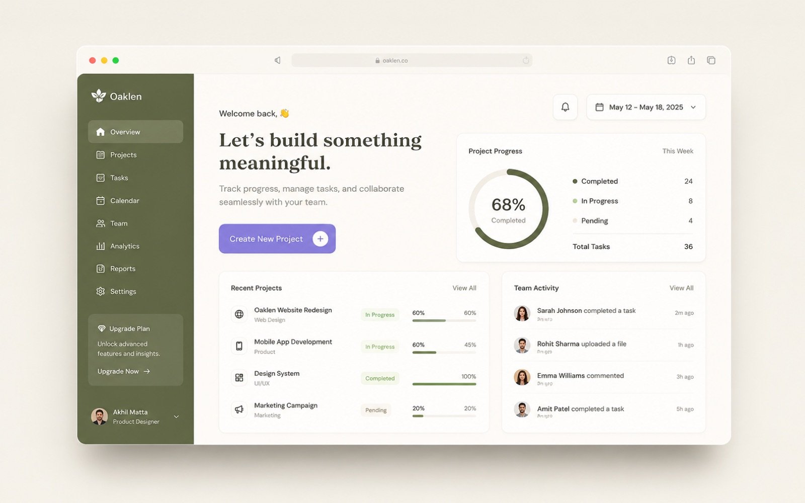 Web platforms — product interface
