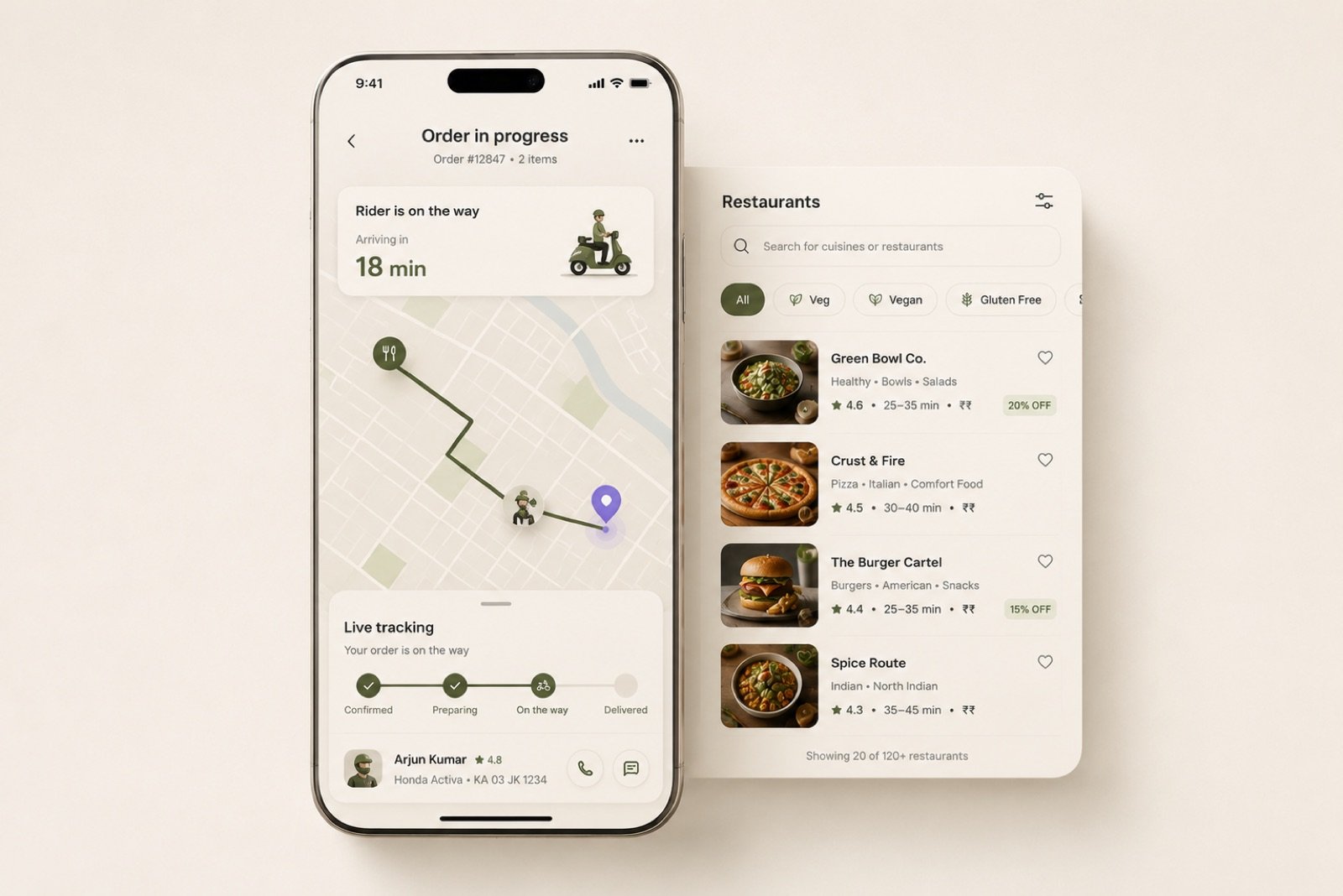 Multi-restaurant delivery platform — product interface