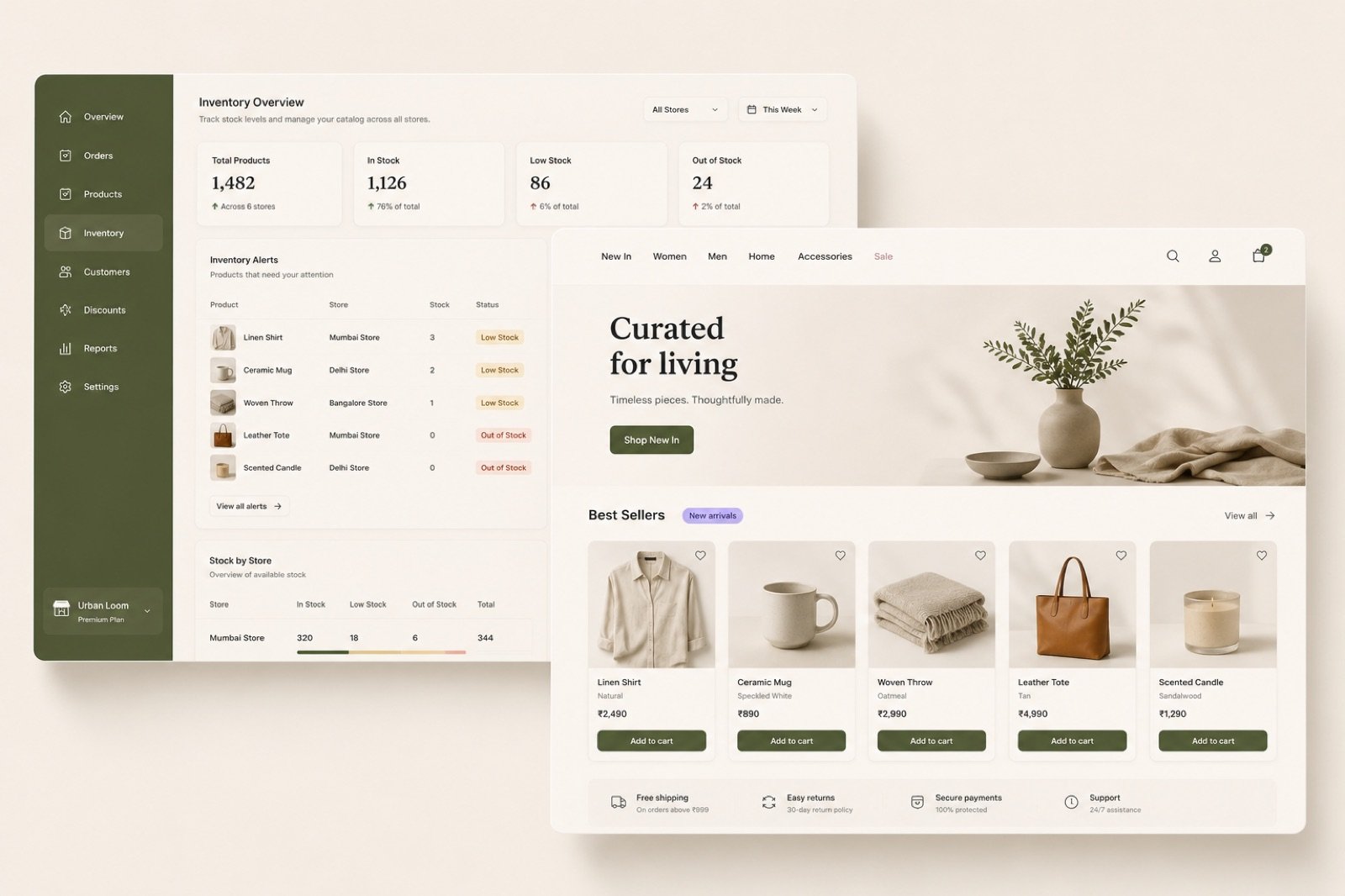 Multi-tenant commerce suite — product interface